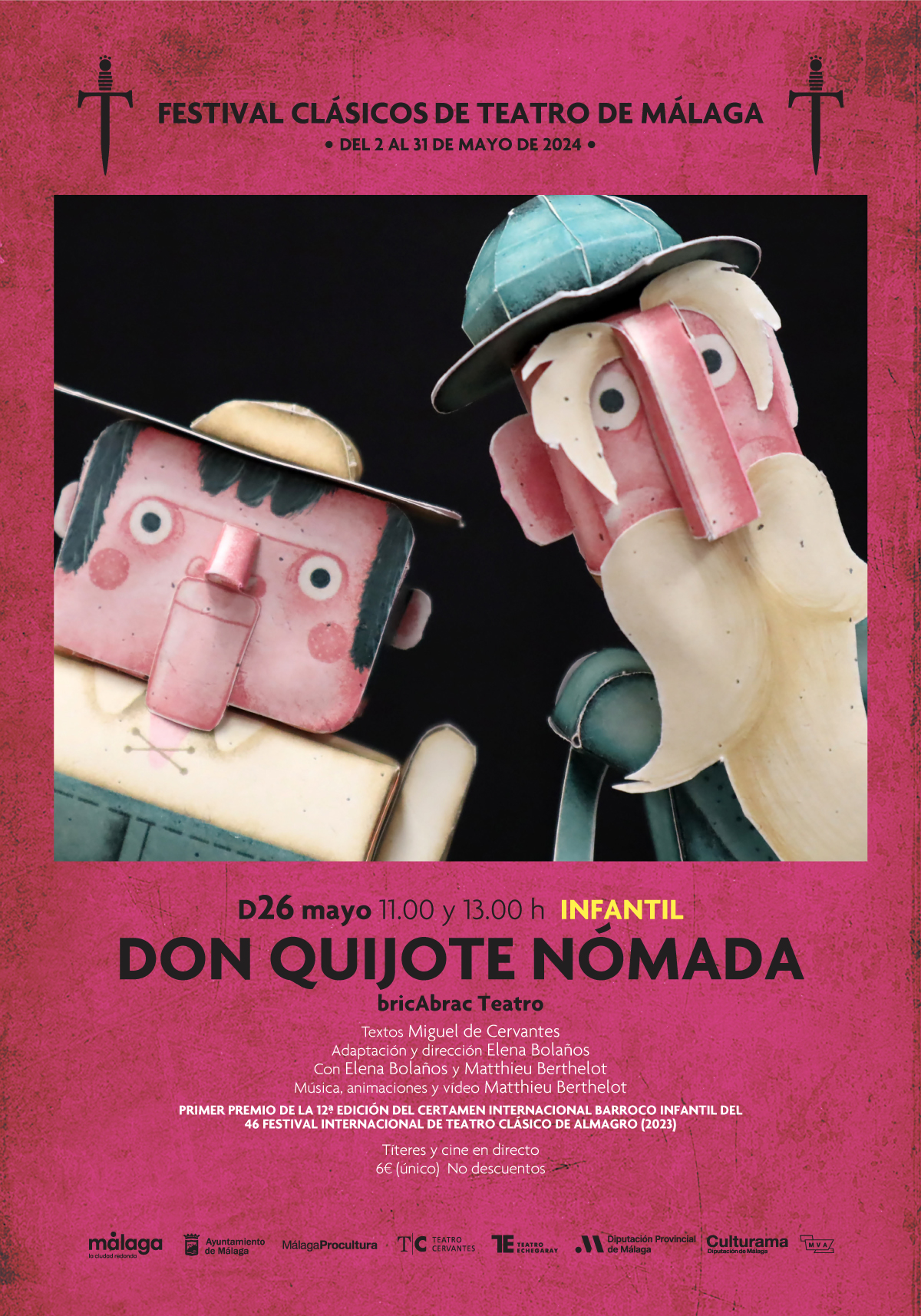 Don Quijote Nómada de bricAbrac Teatro en el ciclo del Teatro Infantil del Teatro Echegaray de Málaga